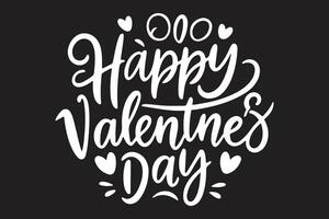 Happy Valentines Day text card on a black background vector