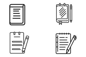 Document Notepad And Pen Set Vector Design On White Background illustration