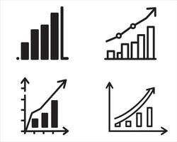 Set Graphs Icons Set Drawn By Hands Vector illustration On White Background