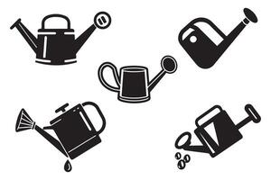 Watering Can Vector Silhouette Outline Silhouette Icons In White Background
