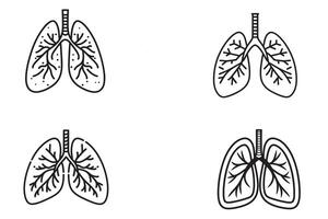 Human Lungs Icon Set Vector Design On White Background illustration