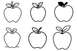 conjunto de manzana mano dibujado diseño en blanco antecedentes ilustración vector