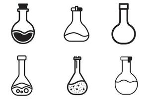 Test tube black vector icon set vector on white background stock illustration