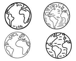 Globe Icon Internet Web Sign Symbol Set on white Background Vector