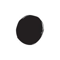 Brush circles round shape Stock black color design. vector