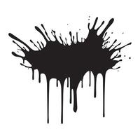 Drop paint art brush stroke on a white background, vector illustration.