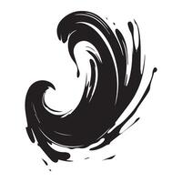 Brush stroke paint  black on a white abstract background, vector illustration.