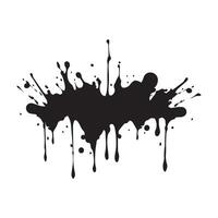 Drop paint art brush stroke on a white background, vector illustration.