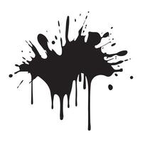 Drop paint art brush stroke on a white background, vector illustration.