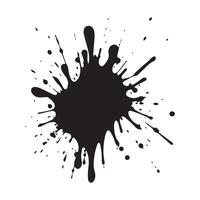 Drop paint art brush stroke on a white background, vector illustration.