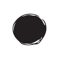 Brush circles round shape Stock black color design. vector