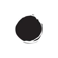 Brush circles round shape Stock black color design. vector