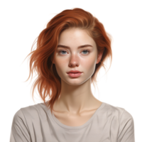 AI generated Portrait of lovely young woman clip art png