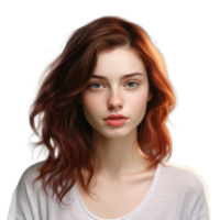 AI generated Portrait of lovely young woman clip art png