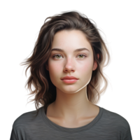 AI generated Portrait of lovely young woman clip art png