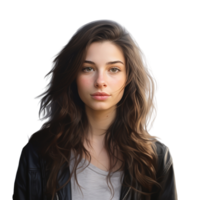 AI generated Portrait of lovely young woman clip art png