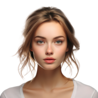 AI generated Portrait of lovely young woman clip art png