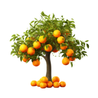 ai généré Orange fruit arbre agrafe art png