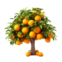 ai gerado laranja fruta árvore grampo arte png