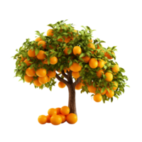 AI generated Orange fruit tree clip art png