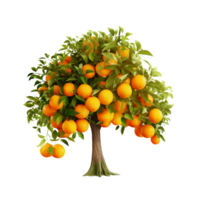 AI generated Orange fruit tree clip art png