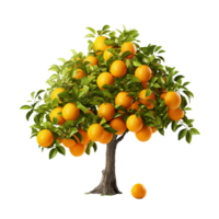 ai generado naranja Fruta árbol acortar Arte png