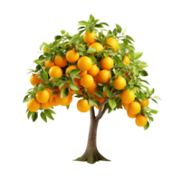 ai gegenereerd oranje fruit boom klem kunst png