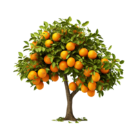 ai gegenereerd oranje fruit boom klem kunst png