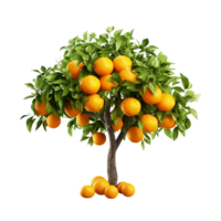 ai gerado laranja fruta árvore grampo arte png