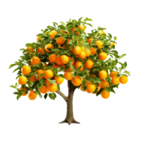 ai generado naranja Fruta árbol acortar Arte png