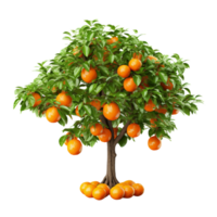 ai gerado laranja fruta árvore grampo arte png
