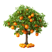 ai généré Orange fruit arbre agrafe art png