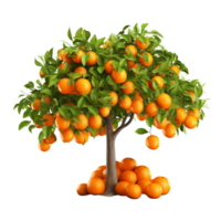 AI generated Orange fruit tree clip art png