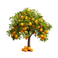 ai gegenereerd oranje fruit boom klem kunst png