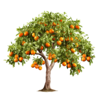 ai generado naranja Fruta árbol acortar Arte png