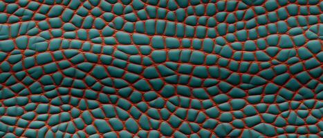 AI generated Highly detailed close-up of teal snake skin texture with a diamond pattern, highlighting the unique beauty of reptilian scales. Green Snake Skin photo