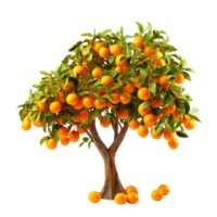 ai gerado laranja fruta árvore grampo arte png