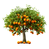 AI generated Orange fruit tree clip art png