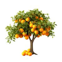 ai generado naranja Fruta árbol acortar Arte png