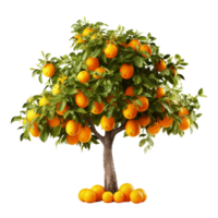 ai genererad orange frukt träd klämma konst png