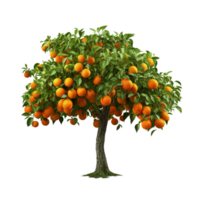 AI generated Orange fruit tree clip art png