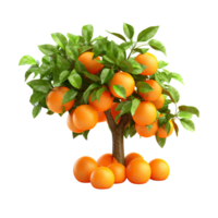 ai generado naranja Fruta árbol acortar Arte png