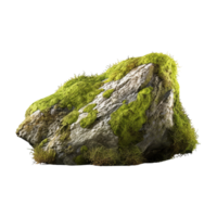 AI generated Mossy rock clip art png