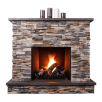 AI generated Modern fireplace clip art png