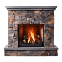 AI generated Modern fireplace clip art png