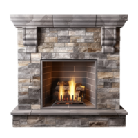 AI generated Modern fireplace clip art png