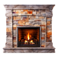 AI generated Modern fireplace clip art png