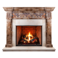 AI generated Modern fireplace clip art png