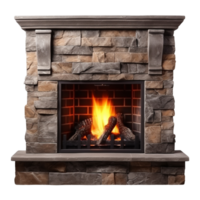 AI generated Modern fireplace clip art png