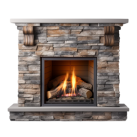 AI generated Modern fireplace clip art png